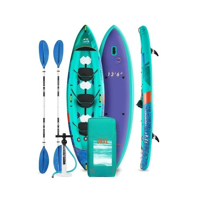 Inflatable Kayak 3 Person - Blower Inflatable Reinforced PVC Recreational Kayak