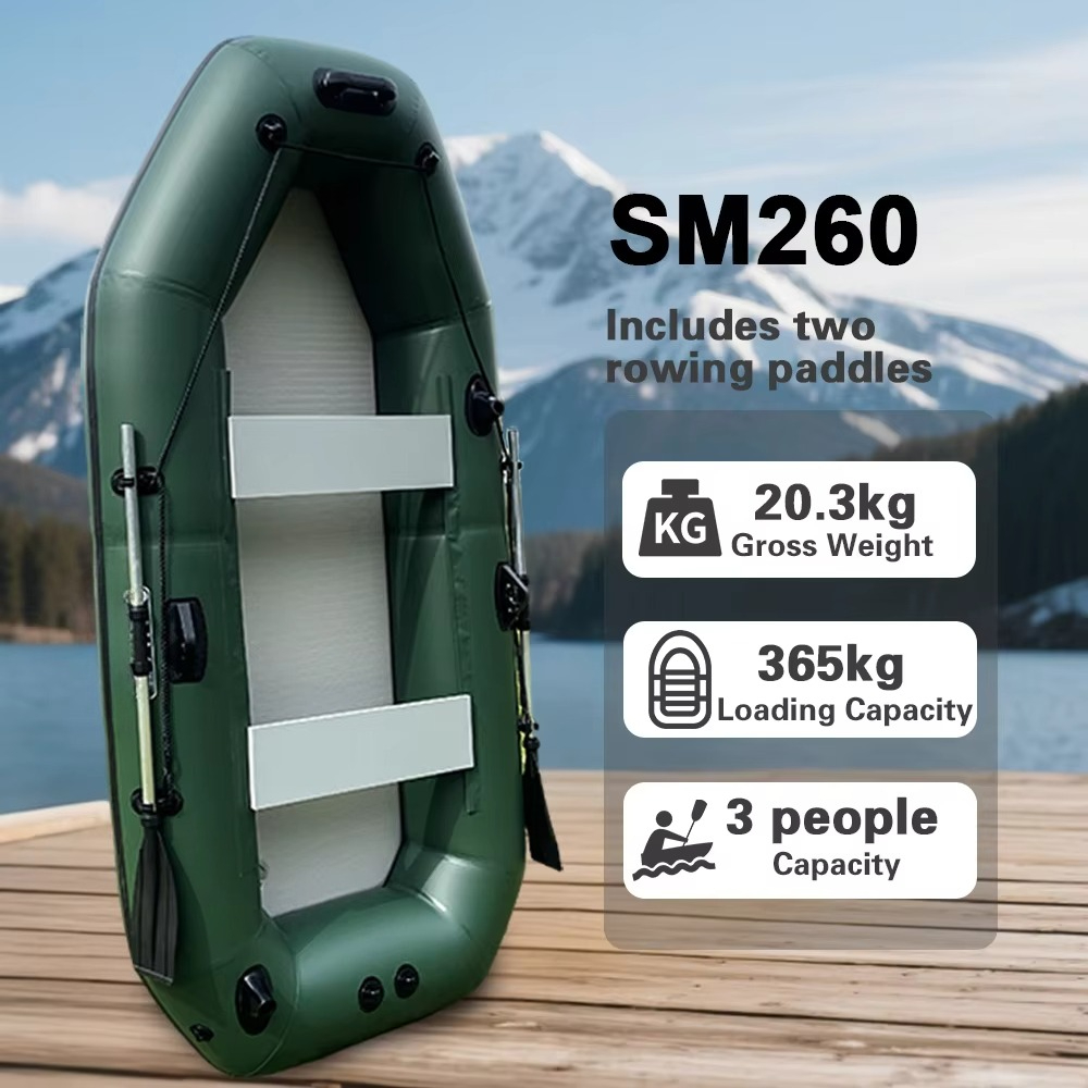 Inflatable Kayak 3 Person - 3-Person rowing kayak 260cm inflatable fishing