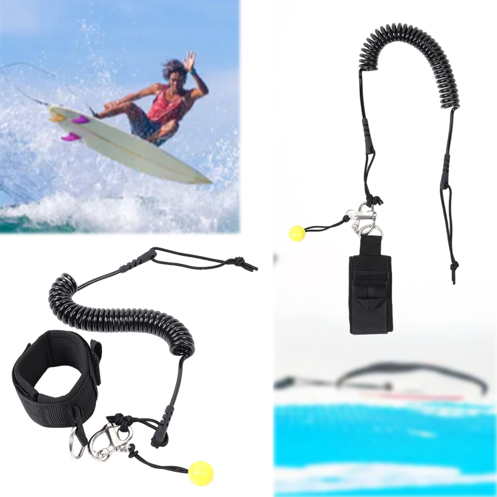 Paddle Board Leash Coiled - Surfboard Foot Rope Adjustable Surf Board