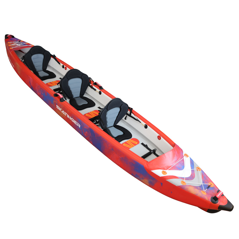 Inflatable Kayak 3 Person - Skatinger Full Drop Stitch 3-Person Inflatable