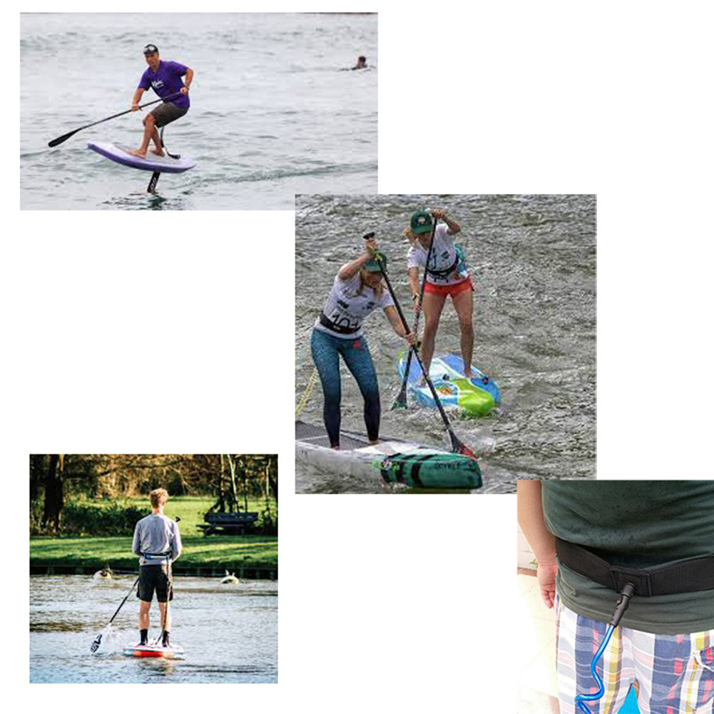 Paddle Board Leash Coiled - Coiled Leash Adjustable SUP Surfboard Waist