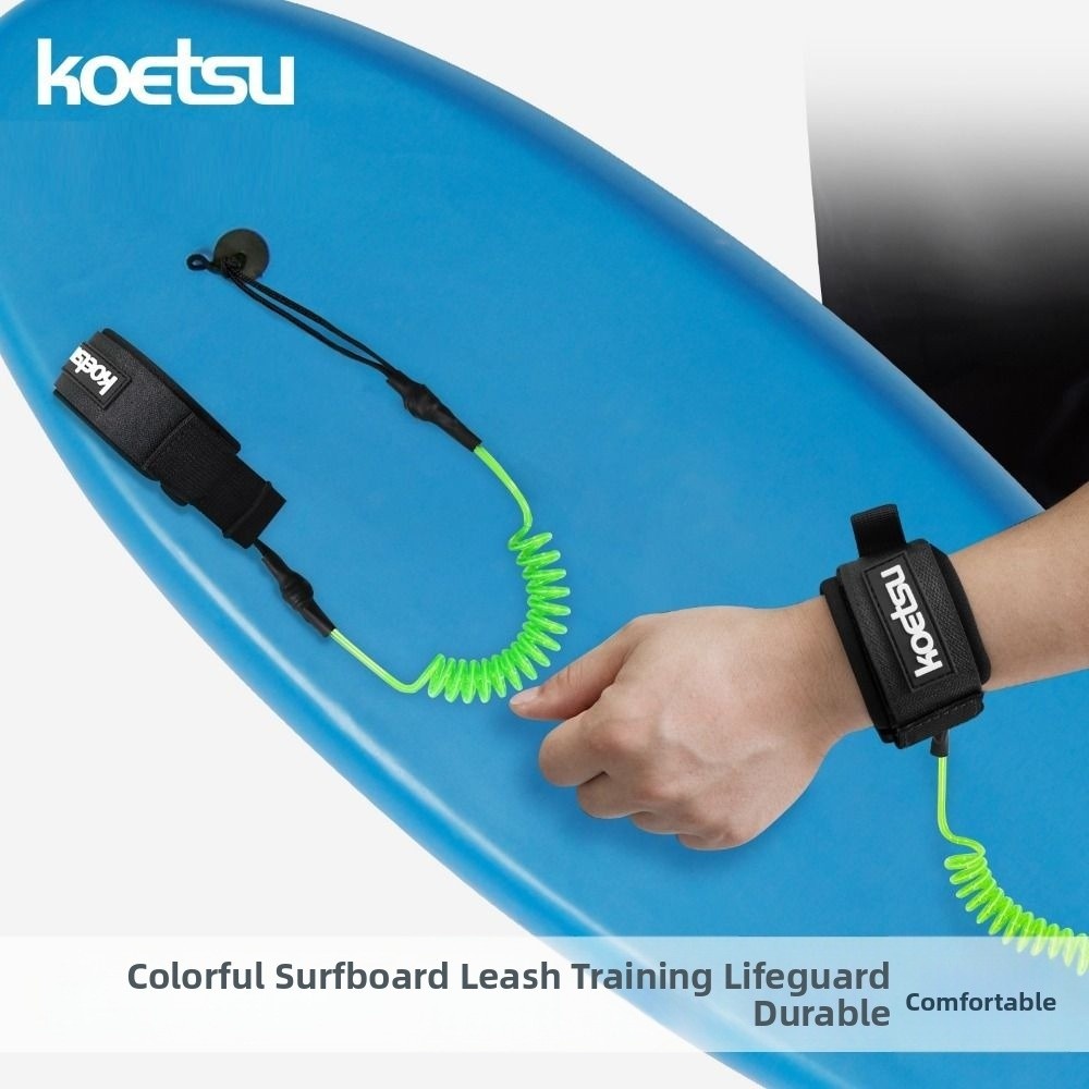 Paddle Board Leash Coiled - New Elastic Stretchable Coiled Bodyboarding Leash