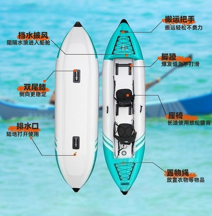 Portable Foldable Drop Stitch  - Kayak Inflatable 2 Person recension och pris