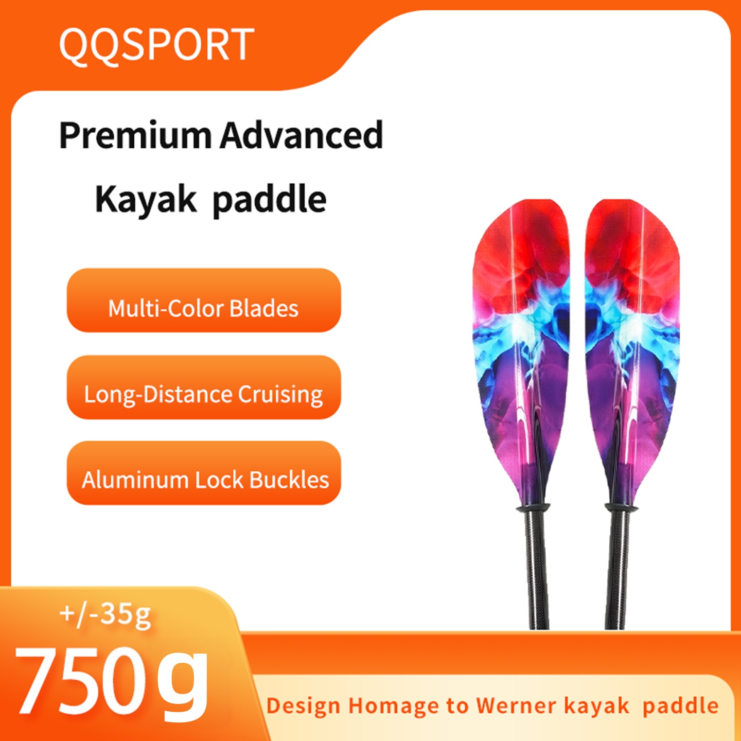QQSPORT paddle,2-Piece Carbon  - Kayak Paddle Carbon 2 Piece recension och pris