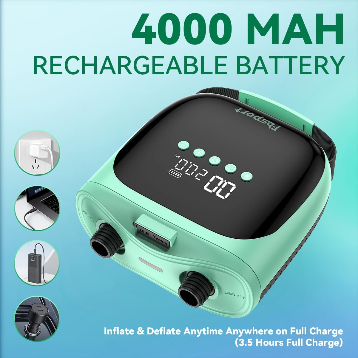 Rechargeable 20PSI Electric Ai - Paddle Board Electric Pump 20Psi recension och pris